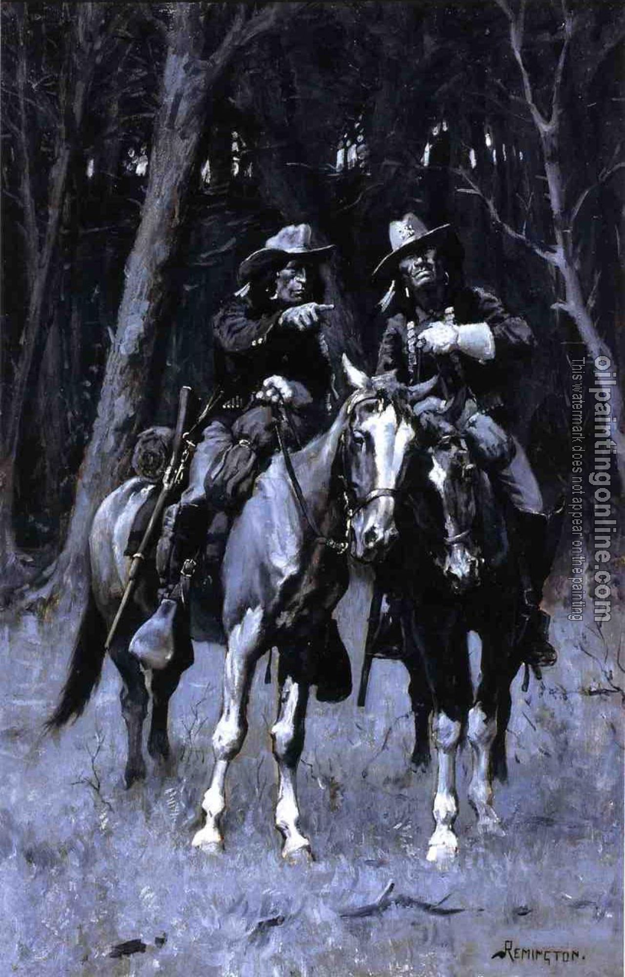 Frederic Remington - Cheyenne Scouts Patrolling the Big Timber of the North Canadian Oklahoma